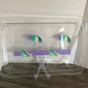Vtg Plastic Serving  Tray
